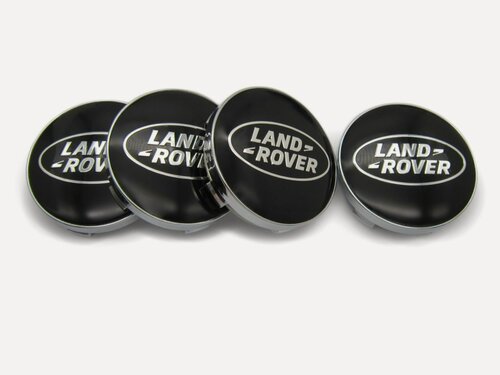 Изображение товара Колпачки, заглушки на литые диски Land Rover black 60/56 мм, комплект 4 шт.