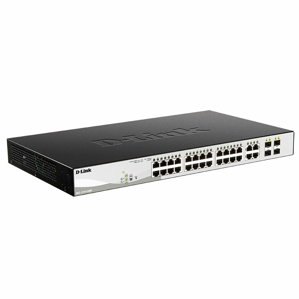 Коммутатор D-Link DGS-1210-28MP/F3A Настраиваемый L2 коммутатор с 24 портами 10/100/1000Base-T и 4 к.
