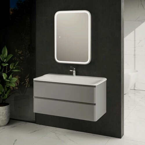 Изображение товара Тумба под раковину для ванной AQUAme S4 100 серая