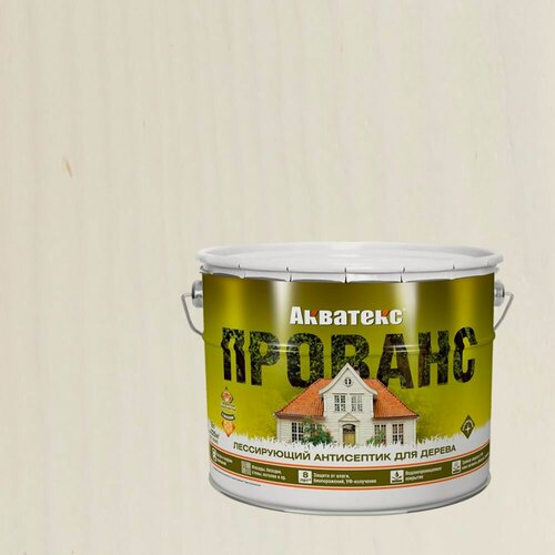Изображение товара Лессирующий антисептик для дерева Акватекс Прованс (9л) белый