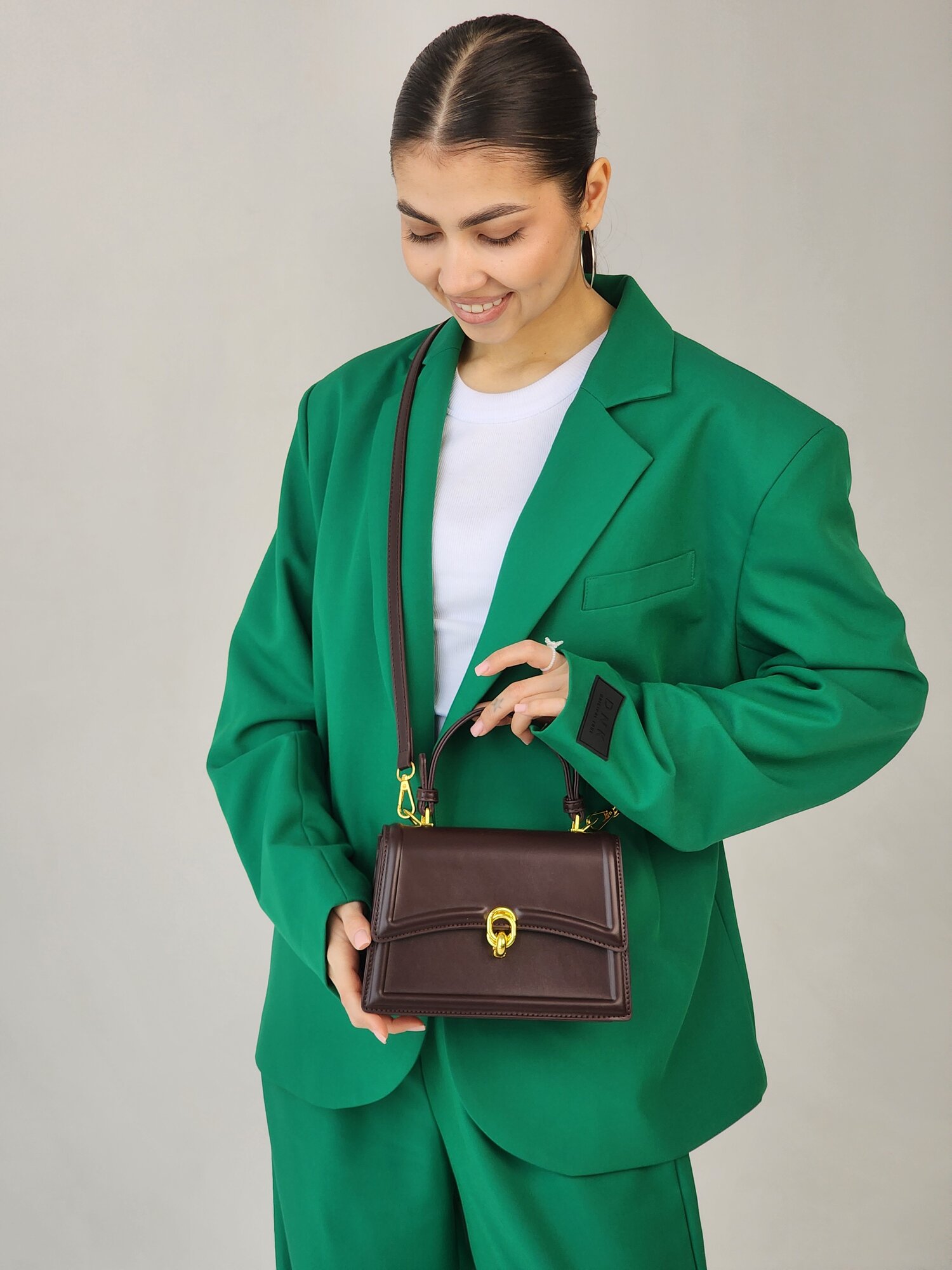 Сумка кросс-боди Evangelina May, фактура гладкая, бордовый — фото 1