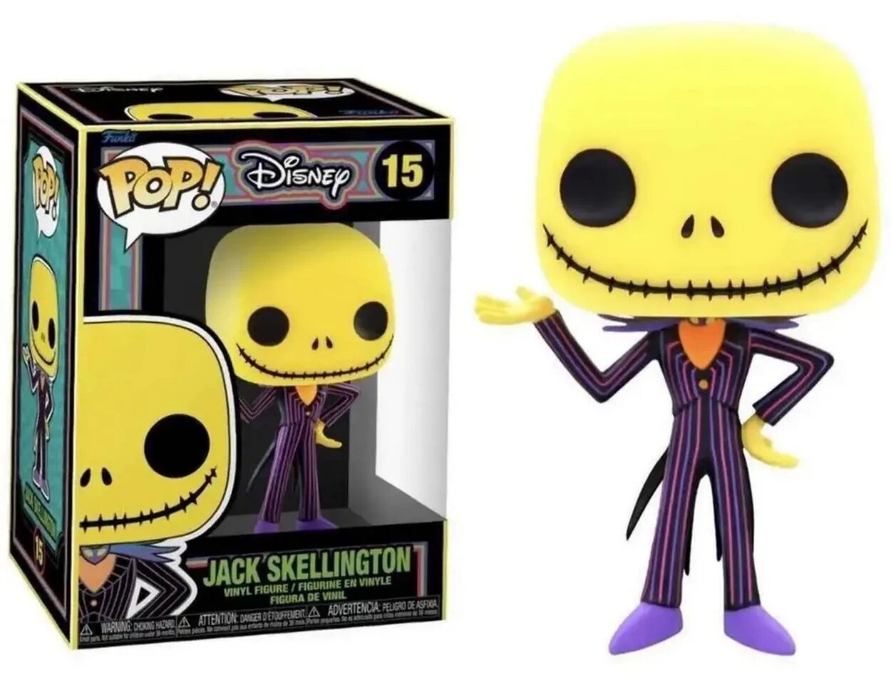 Фигурка Funko POP! Джек Скеллингтон (Jack Skellington) #15 (Black Light)