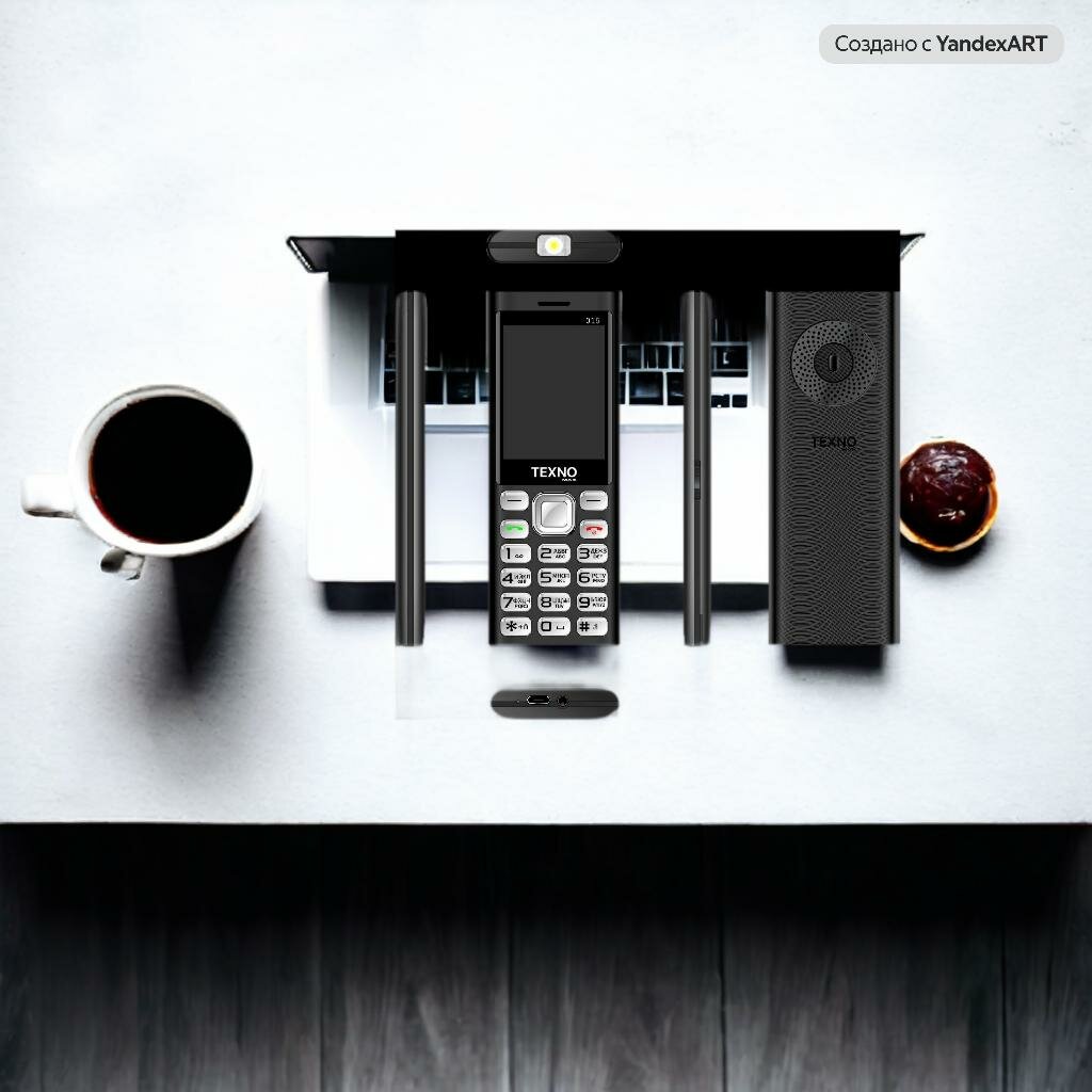 Texno Max 015 кнопочный телефон, надёжный телефон, двухсимочный, черный
