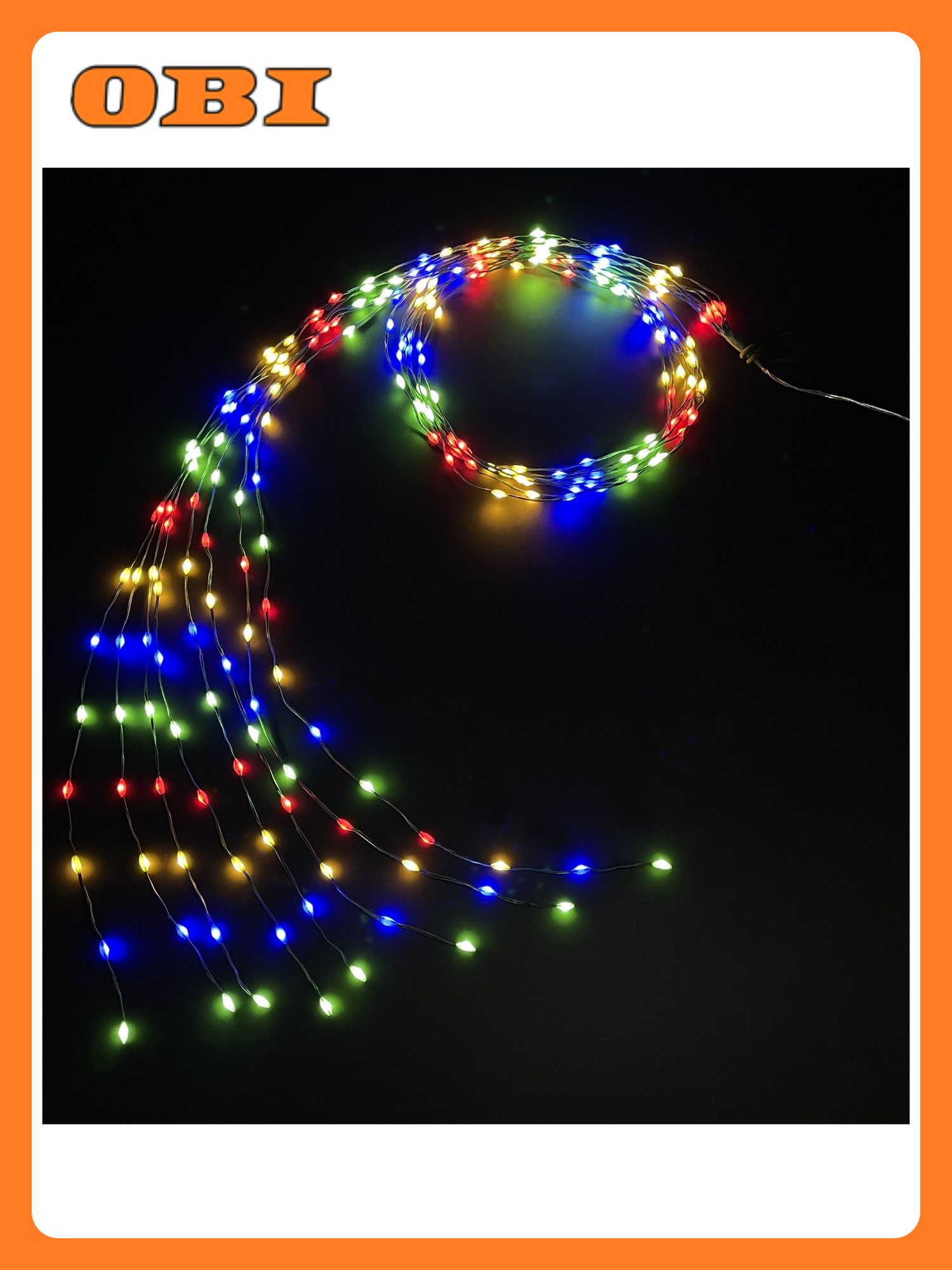 Гирлянда Хвост мультиколор 480 ламп 8 функций  длина 200 см