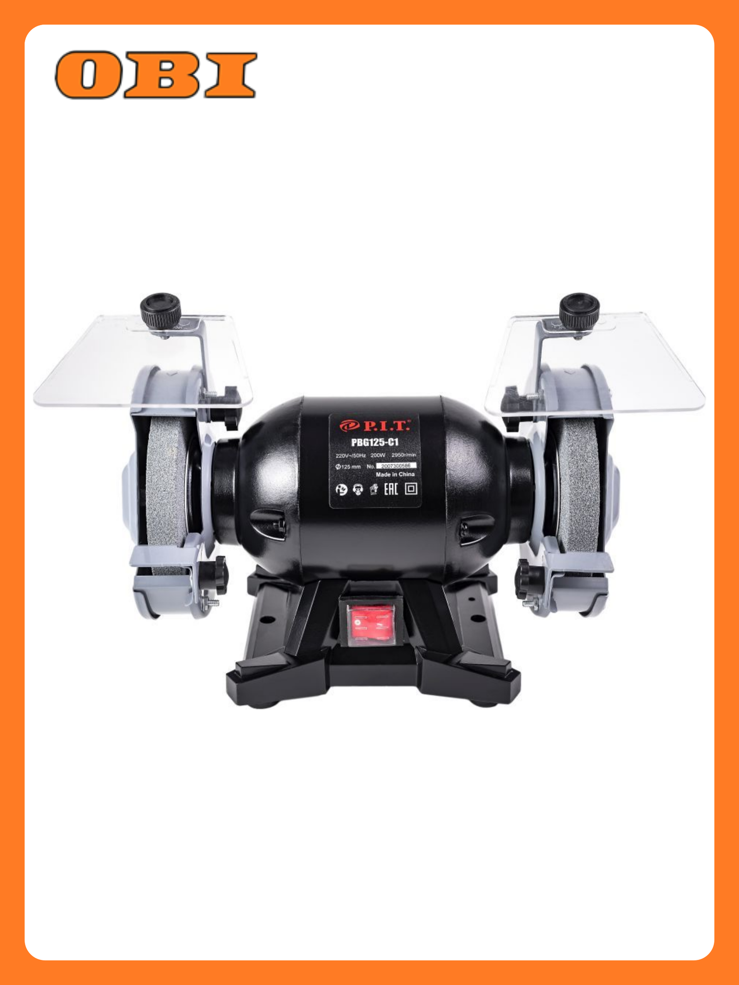 Станок точильный P.I.T. PBG125-C1 электрический 200Вт 125мм черно-серый