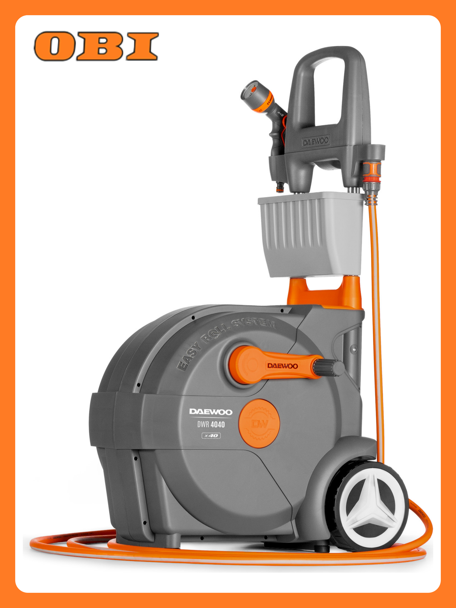 Тележка для шланга DAEWOO Smart Cart DWR 4040 со стопором длина шланга 40 метров