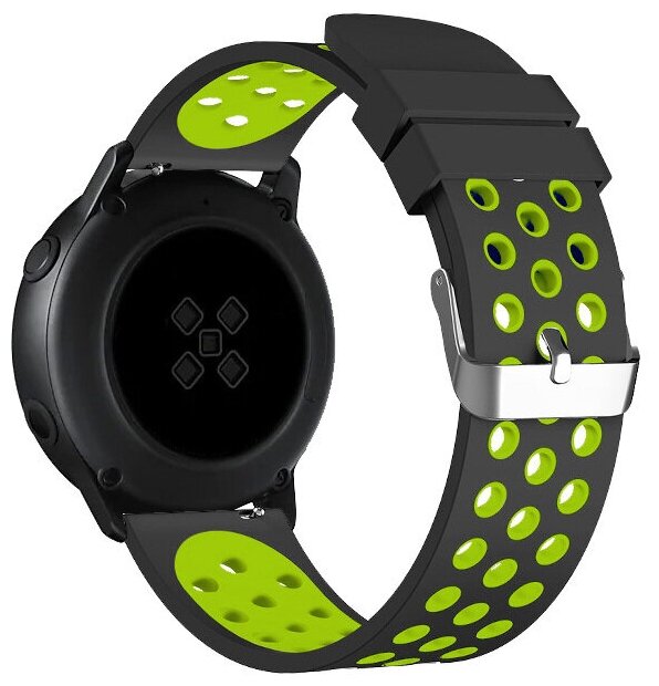 Ремешок DF sSportband-01 для Samsung Galaxy Watch Active/Active2 черный/зеленый (DF SSPORTBAND-01 (B - фото №1