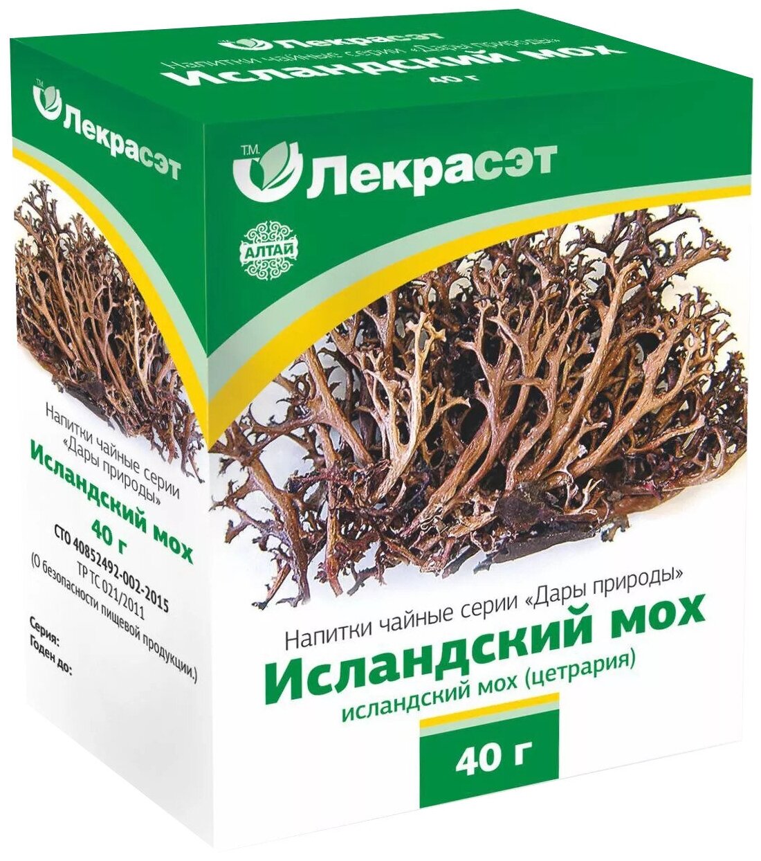 Исландский мох (цетрария) 40 гр. (Лекра-СЭТ)