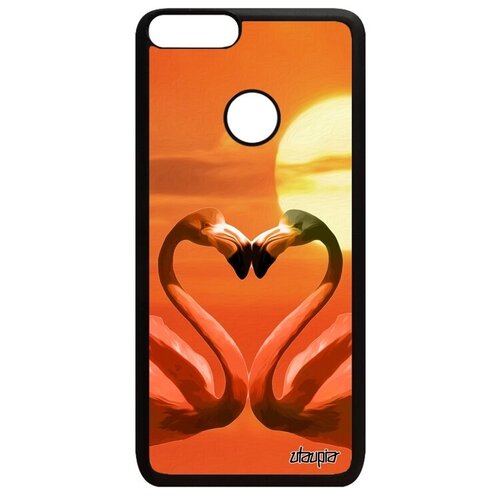 фото Противоударный чехол для // huawei p smart 2018 // "фламинго" самец сердце, utaupia, оранжевый
