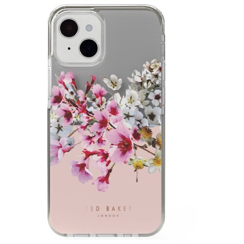 клип кейс ted baker antishock для iphone 13 pro elderflower clear 84929 Чехол Ted Baker Anti-Shock для iPhone 13 Jasmine Clear Pink (83519)