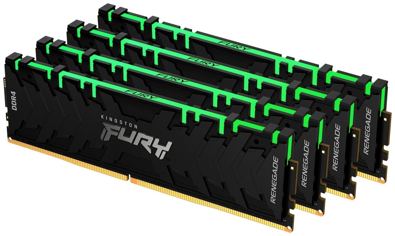 Оперативная память Kingston Fury Renegade RGB DDR4 3600 МГц 4x32 ГБ DDR4 (KF436C18RBAK4/128)