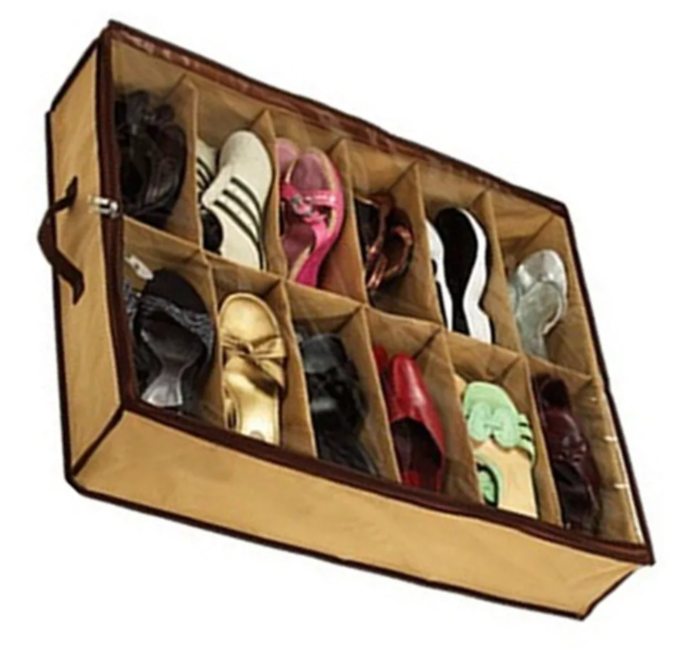 Органайзер чехол-кофр для обуви на 12 пар с изолированными отсеками для хранения и перевозки - фотография № 2
