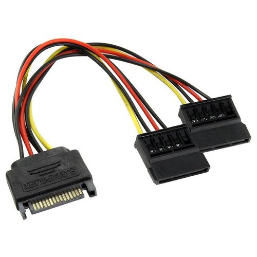 Orient кабели C573, Переходник питания SATA 15pin M -> 2 x SATA 15pin F orient кабели c573 переходник питания sata 15pin m