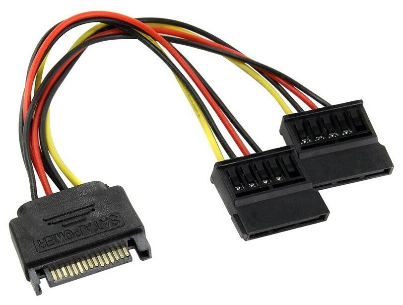 Orient кабели C573, Переходник питания SATA 15pin M -> 2 x SATA 15pin F