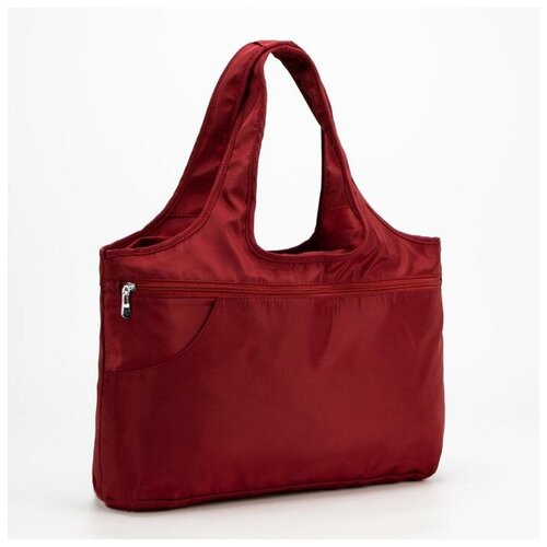 фото Сумка дорожная, отдел на молнии, 5 наружных карманов, цвет бордовый