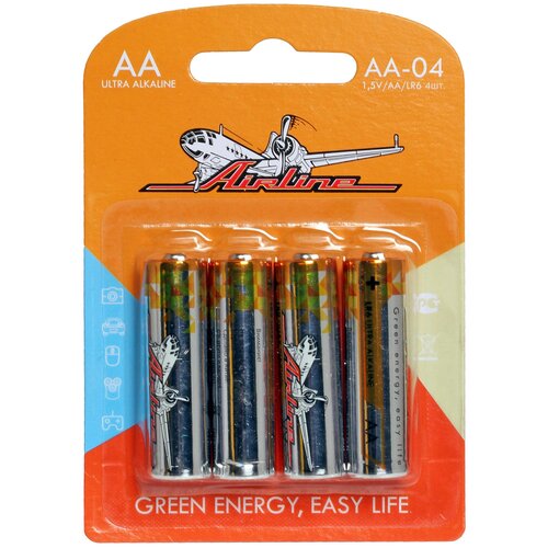 Батарейки LR6/AA щелочные 4 шт. AA-04 батарейка ultra power aa lr6 1 5 в пальчиковые 12 шт