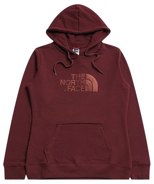 Худи The North Face, средней длины, капюшон, размер XS, бордовый