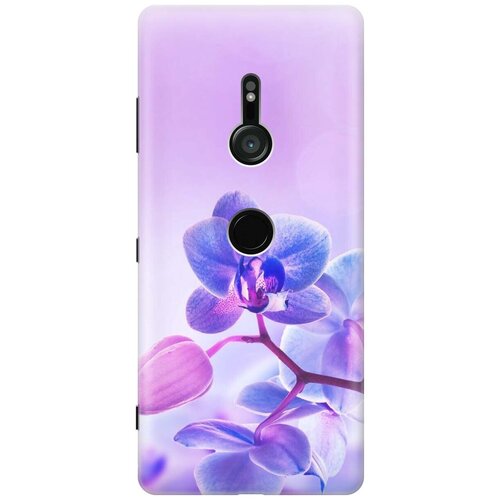 фото Силиконовый чехол на sony xperia xz3 / сони иксперия икс зет 3 с принтом "лиловые орхидеи" gosso
