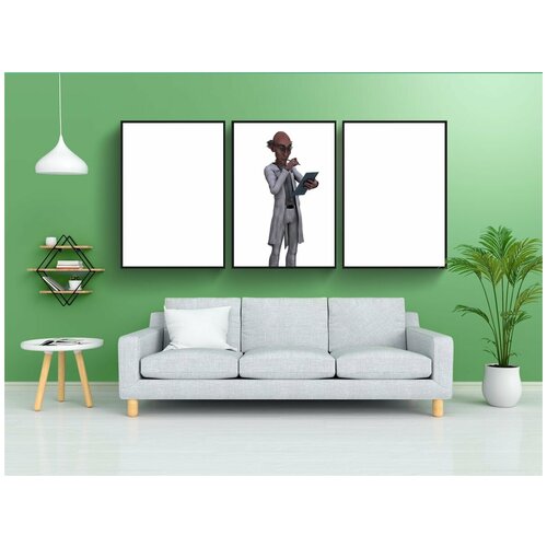 фото Набор модулных постеров для интерьера "доктор, фигура, фантазия" 60x90 см. в тубусе, без рамки lotsprints