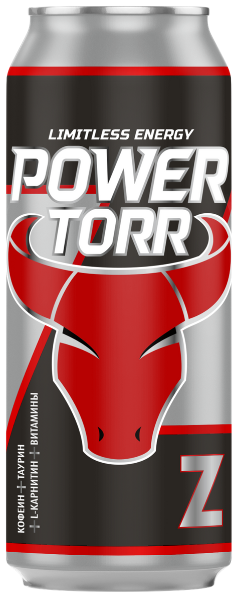 Энергетический напиток Power Torr Z газированный, ж/б, 0,45л