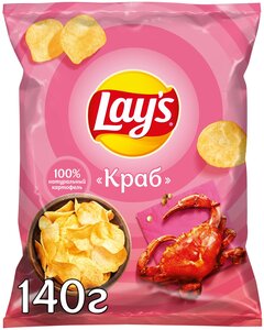 Чипсы Lay's картофельные, краб, 140 г