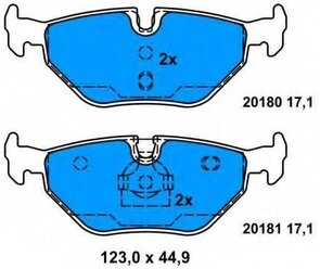 Дисковые тормозные колодки задние Galfer B1.G102-0316.2 для BMW, MG, Rover, Saab (4 шт.)