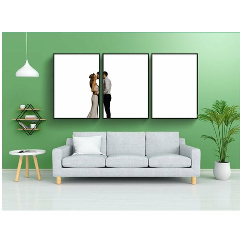 фото Набор модулных постеров для интерьера "пара, любовь, девочка" 60x90 см. в тубусе, без рамки lotsprints