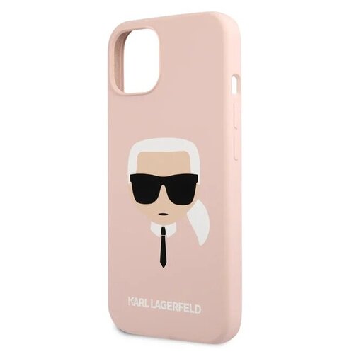 Lagerfeld для iPhone 13 mini чехол Liquid silicone Karl's Head Hard Pink