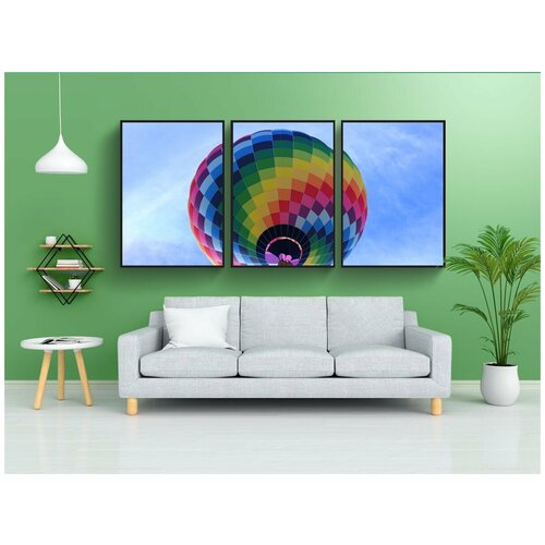 фото Набор модулных постеров для интерьера "воздушный шар, небеса, полет на воздушном шаре" 60x90 см. в тубусе, без рамки lotsprints