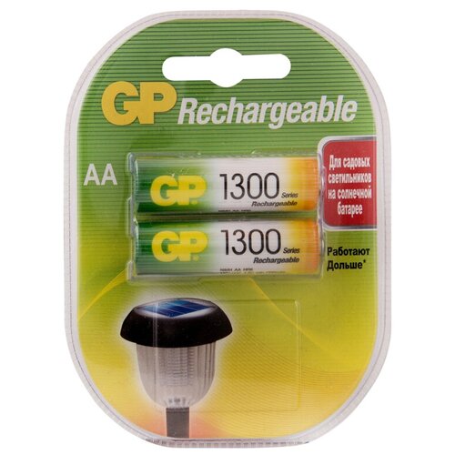 GP Аккумулятор GP AA (HR06) 1300mAh 2шт упак. аккумулятор gp 130aahc 1 2v 1300mah 2шт size aa