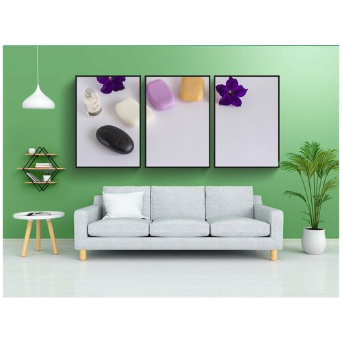 фото Набор модулных постеров для интерьера "гигиена, спа, мыло" 60x90 см. в тубусе, без рамки lotsprints