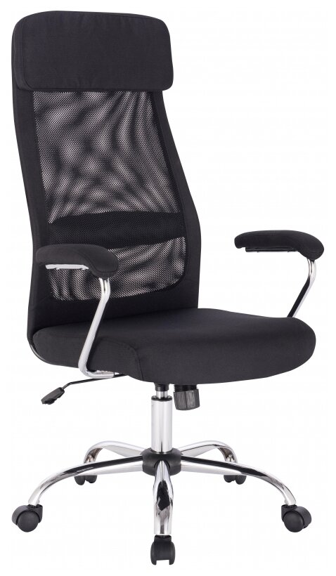 Кресло BN_Sp_EChair-591 TC сетка/ткань черный, хром , 1 шт.