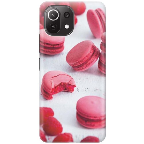 фото Ультратонкий силиконовый чехол-накладка для xiaomi mi 11 lite 4g с принтом "малиновые макаруны" gosso