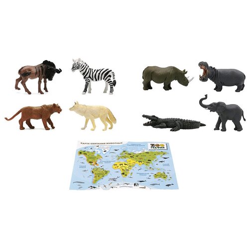 Игровой набор Животные с картой обитания внутри ZООграфия арт98259826 540₽