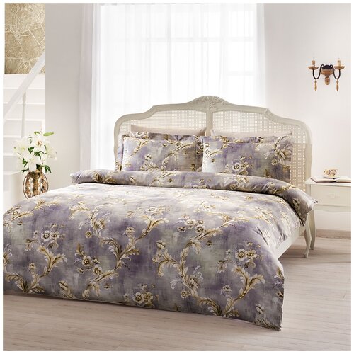 фото Комплект постельного белья tivolyo home printemps deluxe бежевый (евро)