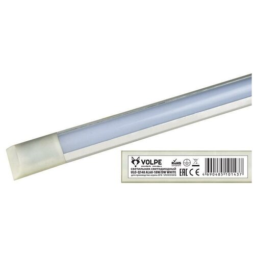 Настенно-потолочный светильник VOLPE ULO-Q148 AL60-18W/NW WHITE, 18 Вт, 60 х 2.4 см, цвет арматуры: белый, цвет плафона: белый
