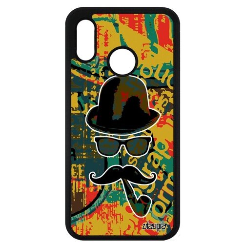 фото Простой чехол на смартфон // huawei p20 lite // "мистер усы" имидж котелок, utaupia, цветной