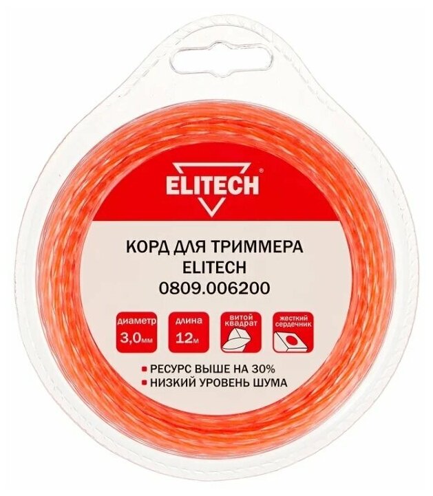 Леска Elitech 0809.006200 (3 мм, 12 метров) - фотография № 6