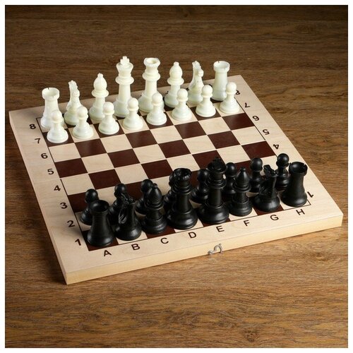 Шахматные фигуры, пластик, король h-10.5 см, пешка h-5 см