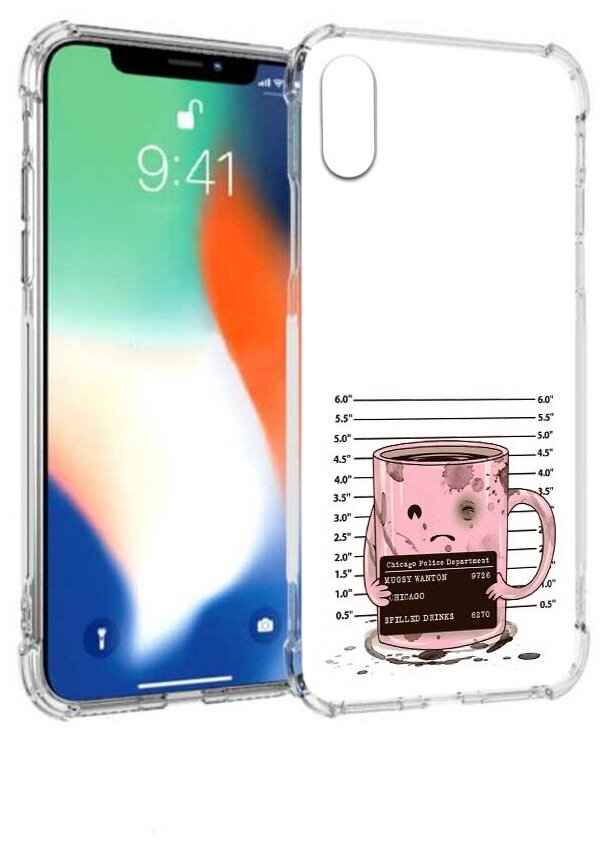 Чехол задняя-панель-накладка-бампер MyPads кружка для iPhone X/XS/10 противоударный