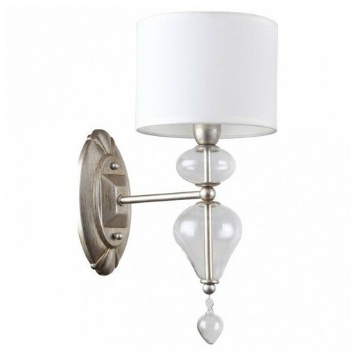 фото Бра h - 3,7см, s - 1,6см, 40w, e14, модерн, плафон - белый, арматура - серебро античное favourite