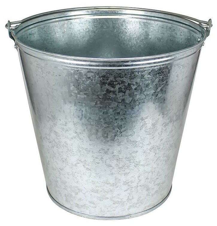 Ведро универсальное-хозяйственное оцинкованное 5л, 20,5см х 22см х 15,5см. — фото 1