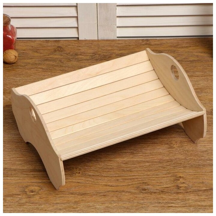 Хлебная корзинка деревянная "Колосок", 29×24×13.5 см - фотография № 2