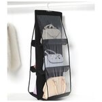 Органайзер для сумок / Органайзер подвесной двусторонний для хранения сумок, цвет черный / Органайзер для одежды и обуви - изображение
