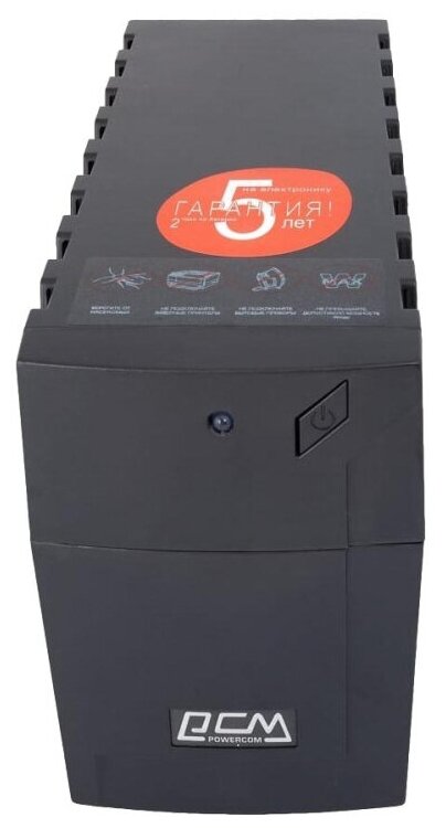 Интерактивный ИБП Powercom RPT-600AР EURO черный - фотография № 10