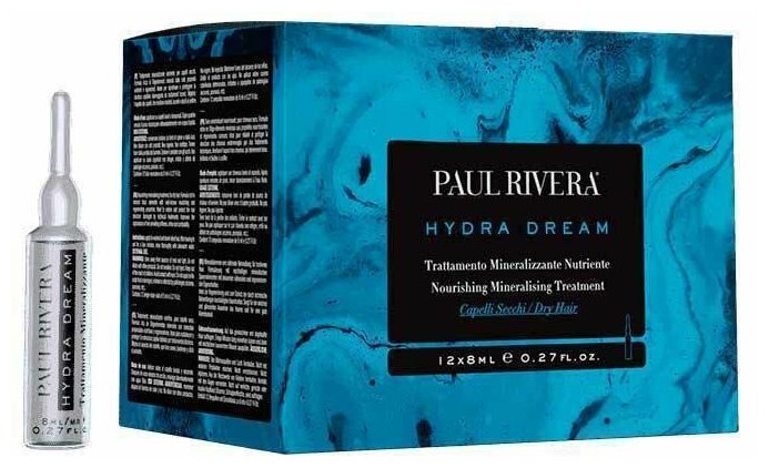 PAUL RIVERA Ампулы для лечения и восстановления сухих и поврежденных волос / Hydra Dream Mineralising Treatment 12 х 8 мл - фото №5