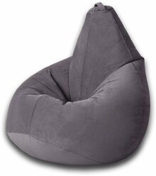 MyPuff кресло-мешок Груша, размер XХL-Миди, мебельный велюр, антрацит