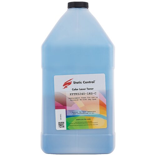 Static Control Тонер Static Control KYTK5240-1KG-C голубой флакон 1000гр. для принтера Kyocera Ecosys-P5026/M5526 static control тонер static control kytk5240 1kg c голубой флакон 1000гр для принтера kyocera ecosys p5026 m5526