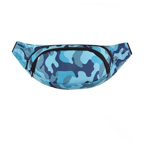 фото Сумка на пояс / street bags / sb-001-123 сумка-кошелек на пояс 22x6x12 см / голубой камуфляж / (one size)