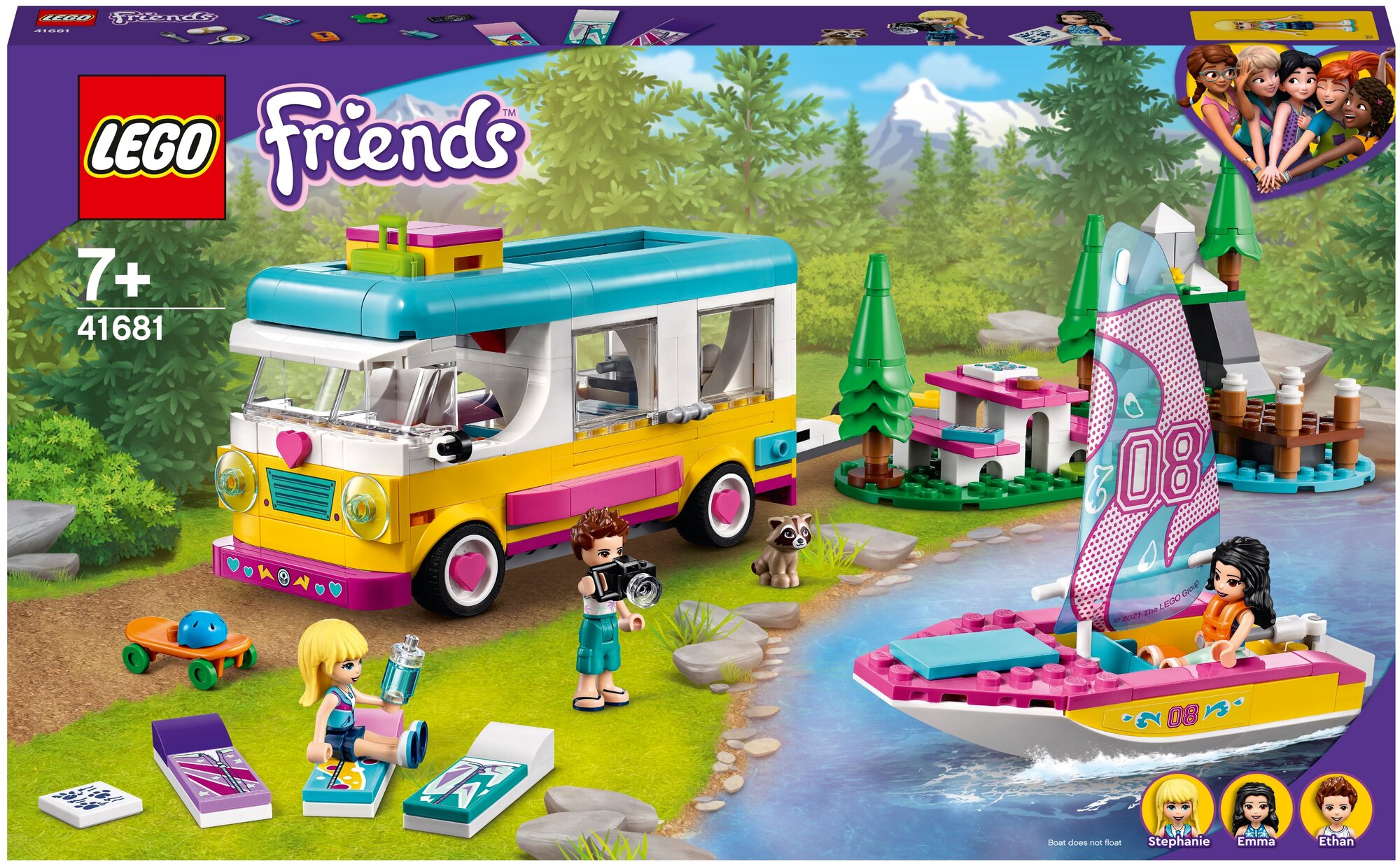 Конструктор LEGO Friends 41681 Лесной дом на колесах и парусная лодка, 487 дет.